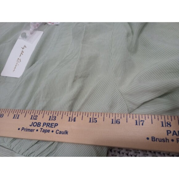 By The River Muted Mint Green Silver Accent LongSleeve Midi Dress Peasant Boho M - Picture 11 of 16